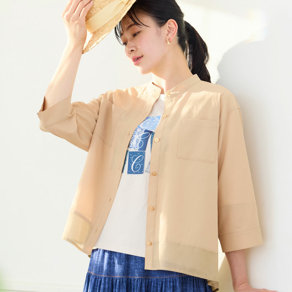 【洗える・清涼快適素材・セットアップ可・L～4Lサイズ】Aラインシャツ