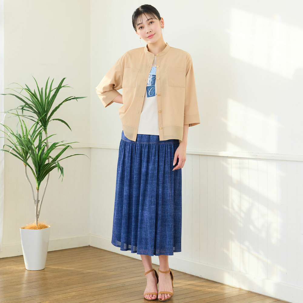 【洗える・清涼快適素材・セットアップ可・L~4Lサイズ】Aラインシャツ2
