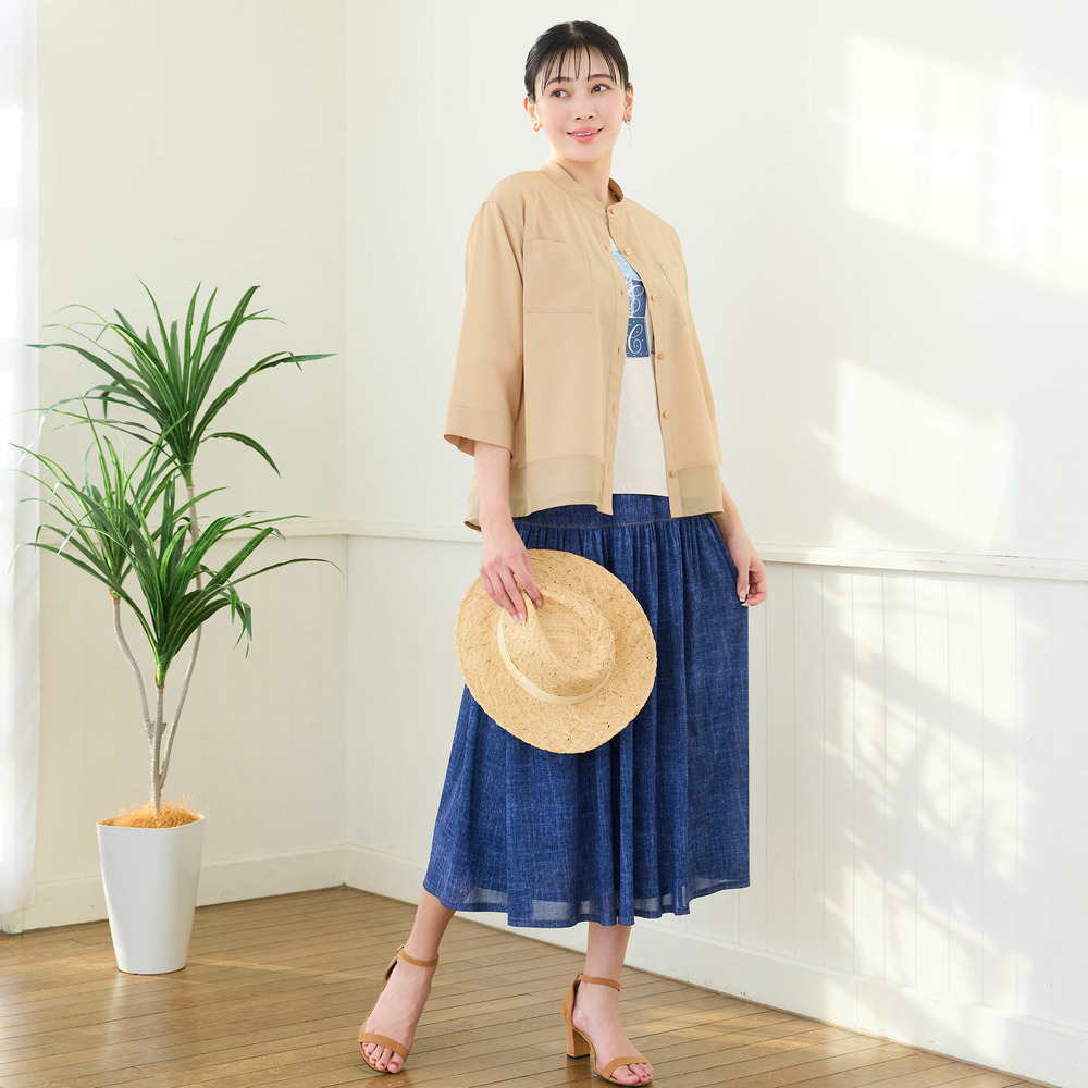 【洗える・清涼快適素材・セットアップ可・L~4Lサイズ】Aラインシャツ5