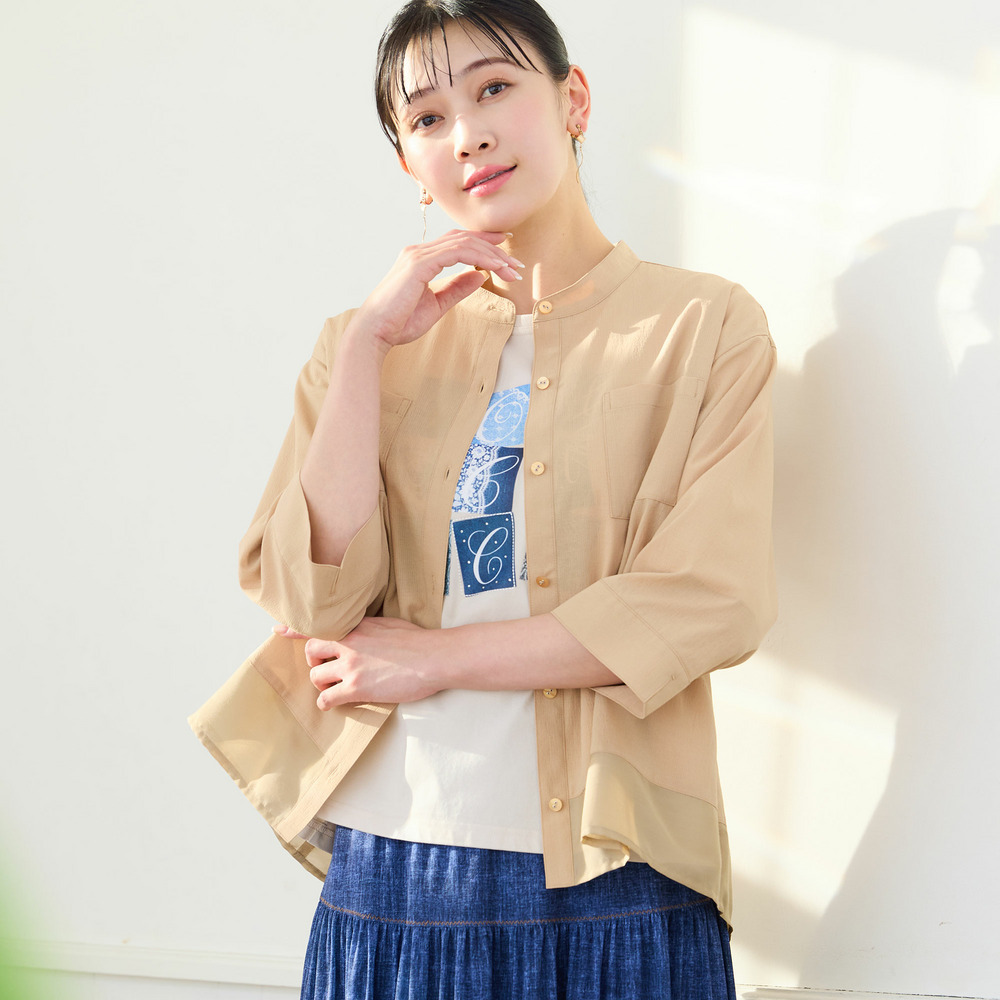 【洗える・清涼快適素材・セットアップ可・L~4Lサイズ】Aラインシャツ1
