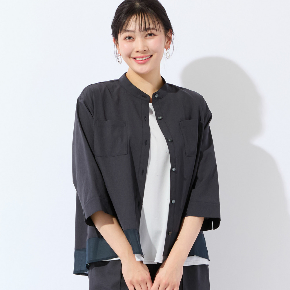 【洗える・清涼快適素材・セットアップ可・L~4Lサイズ】Aラインシャツ1