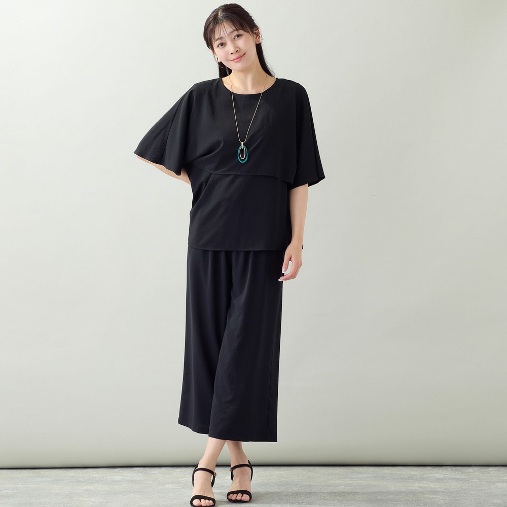 【洗える・ストレッチ・セットアップ可・L~4Lサイズ】ワイドクロップドパンツ10