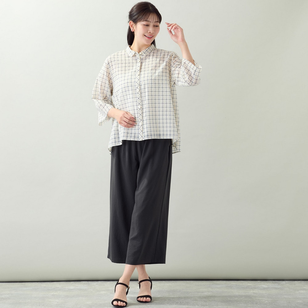 【洗える・ストレッチ・セットアップ可・L~4Lサイズ】ワイドクロップドパンツ6