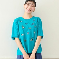【洗える・日本製・L～4Lサイズ】フルーツ刺繍Tシャツ