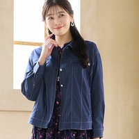 【洗える・快適ストレッチ・L〜4Lサイズ】ストレッチデニムジャケット