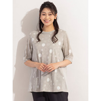 ドット×ボーダー・コットンTシャツ / 大きいサイズ ミゼール