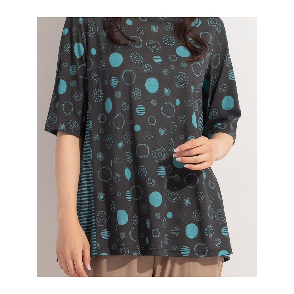 ドット×ボーダー・コットンTシャツ / 大きいサイズ ミゼール13