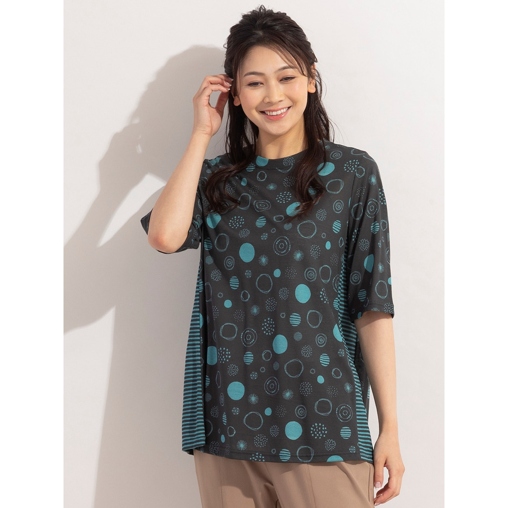 ドット×ボーダー・コットンTシャツ / 大きいサイズ ミゼール14