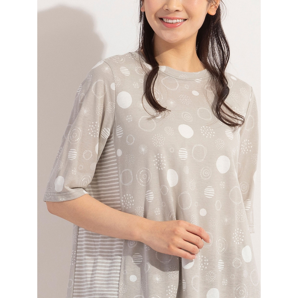 ドット×ボーダー・コットンTシャツ / 大きいサイズ ミゼール4