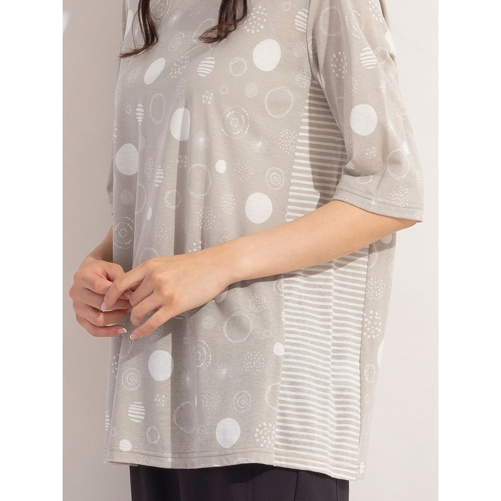 ドット×ボーダー・コットンTシャツ / 大きいサイズ ミゼール5