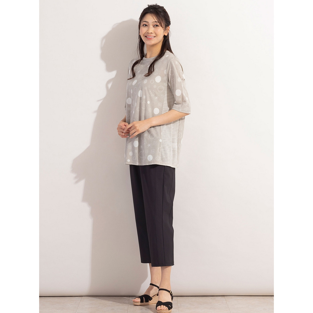 ドット×ボーダー・コットンTシャツ / 大きいサイズ ミゼール8