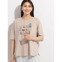 モチーフ刺繍コットンTシャツ