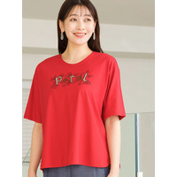 Petal刺繍 ラウンドヘムTシャツ