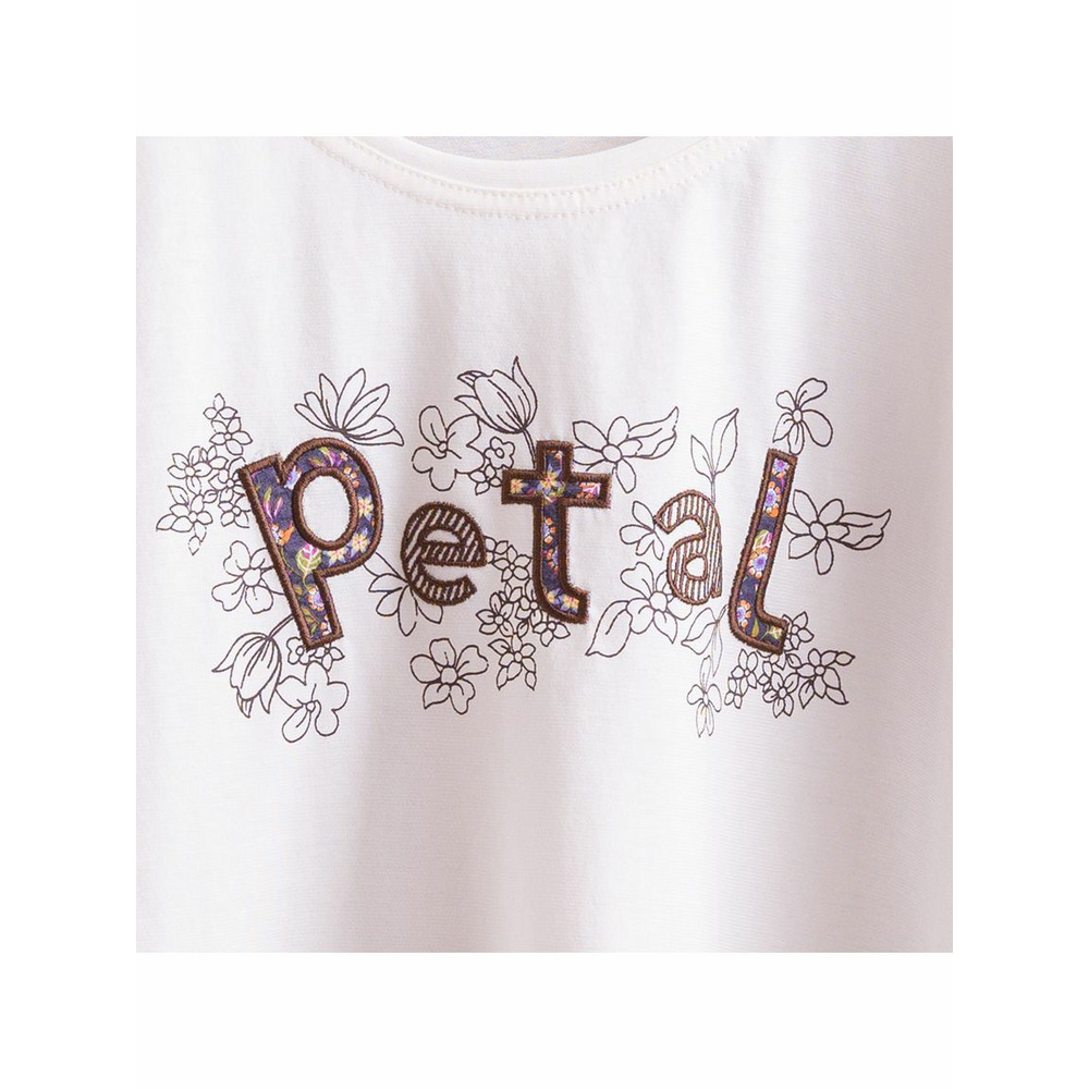 Petal刺繍 ラウンドヘムTシャツ4