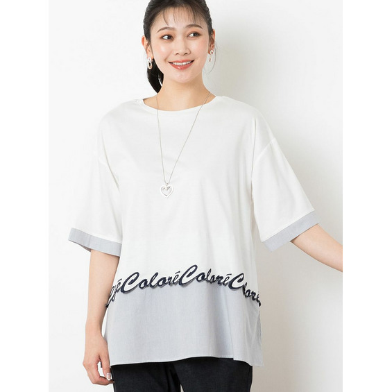 ロゴ刺繍コットンTシャツ【アリノマ/Alinoma】 ロゴ刺繍コットンTシャツ【アリノマ/Alinoma】