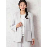 Vネックソフトジャケット〔セットアップ対応〕