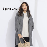 【Sprout.】尾州素材千鳥ウール　ロングブラウス