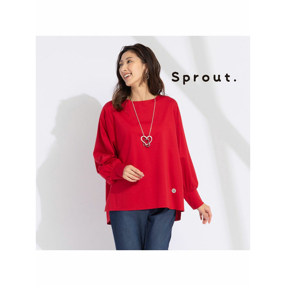 【Sprout.】綿100% ドロップショルダーTシャツ1