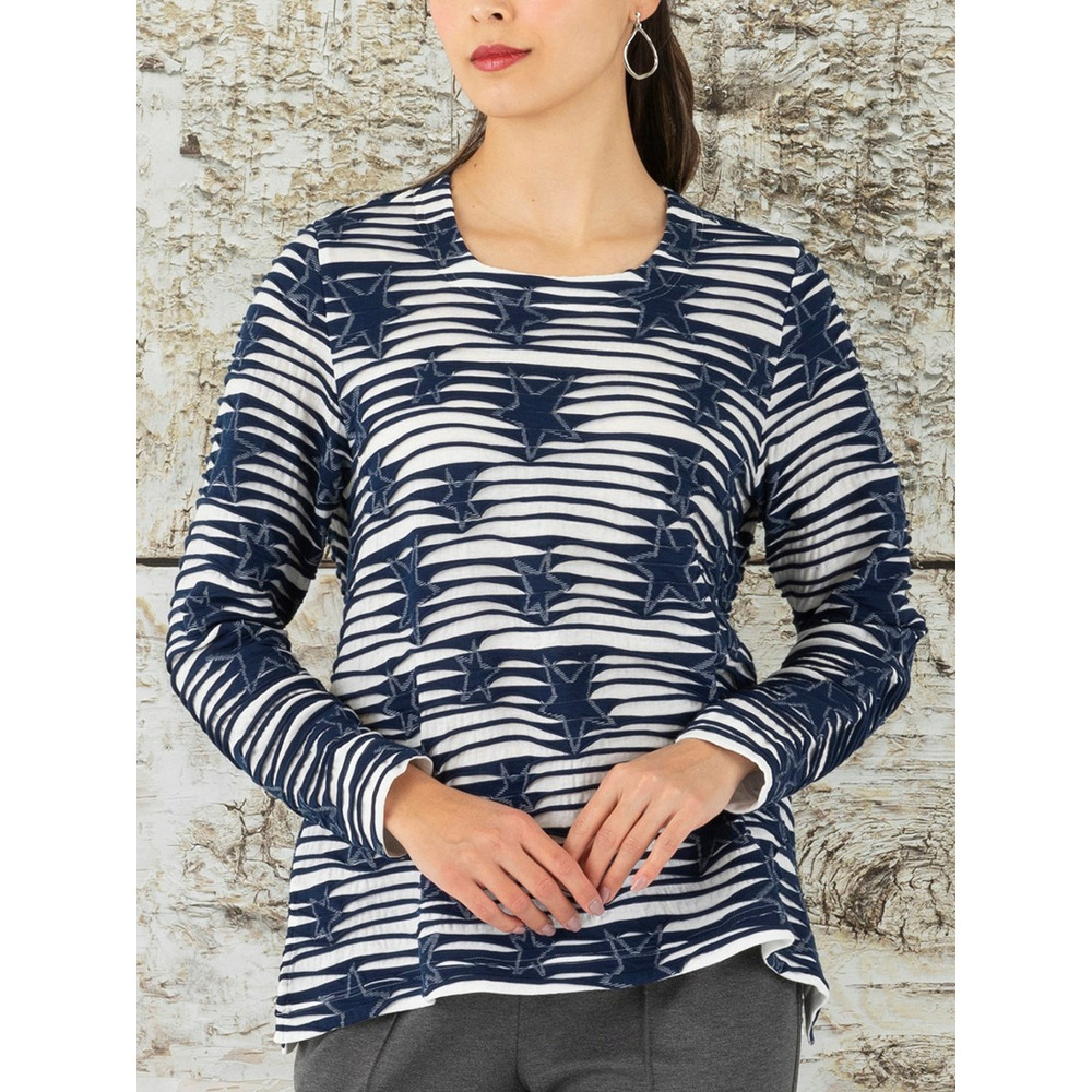 タックジャカード ボーダースターTシャツ5