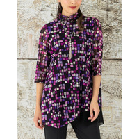 リングチュール　幾何柄プリントチュニック