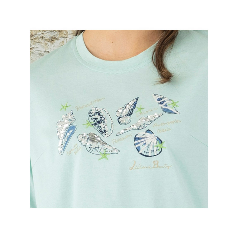 シェルモチーフスパンコール加工　Tシャツ8