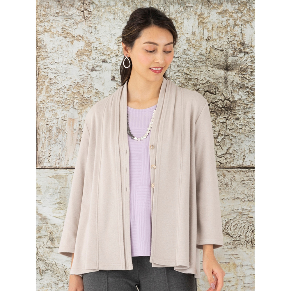 二枚重ね風 着流し風カットソーカーディガン1