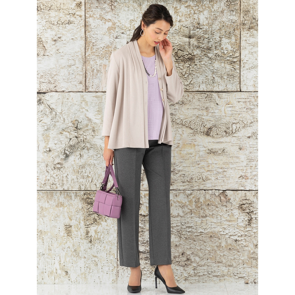 二枚重ね風 着流し風カットソーカーディガン5