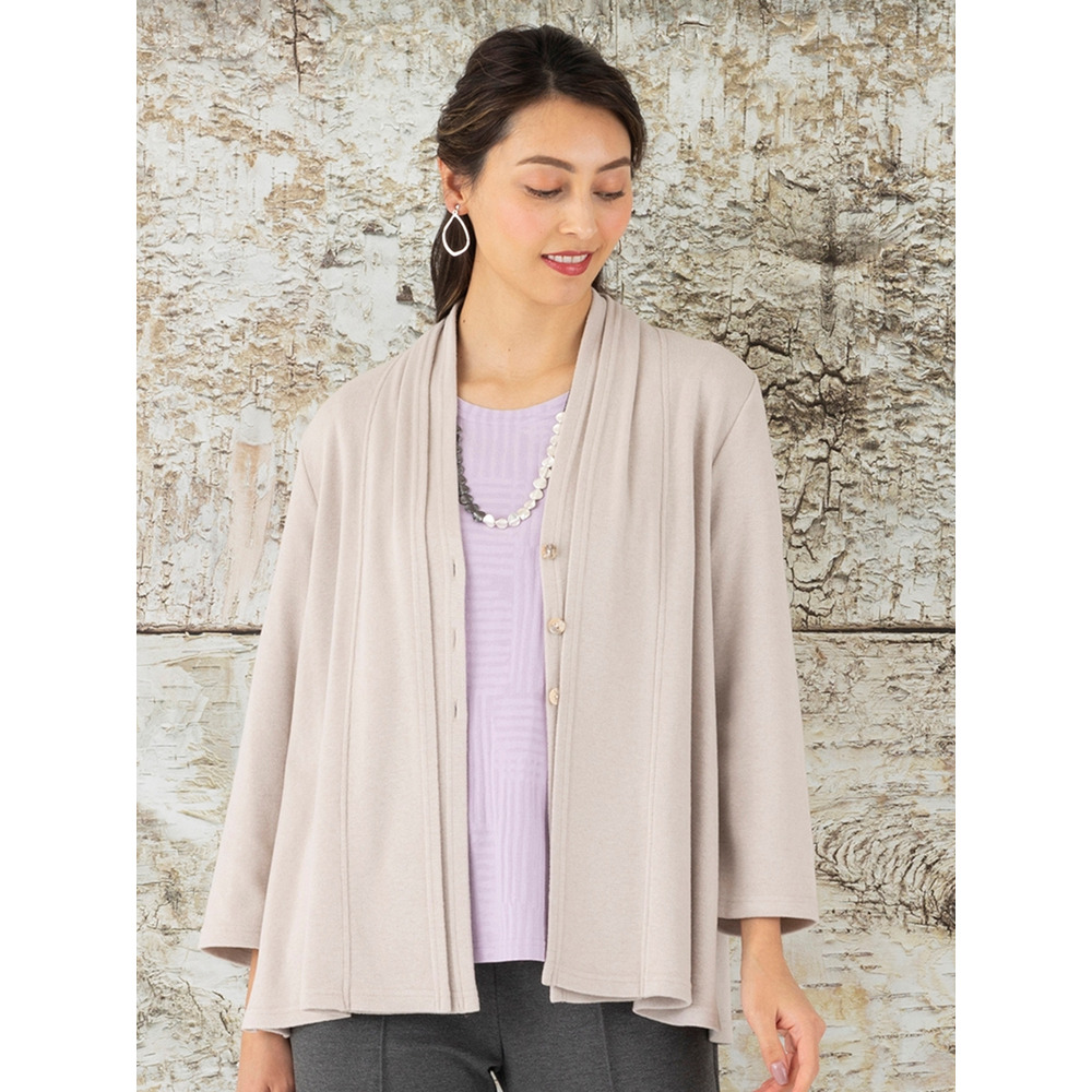 二枚重ね風 着流し風カットソーカーディガン1