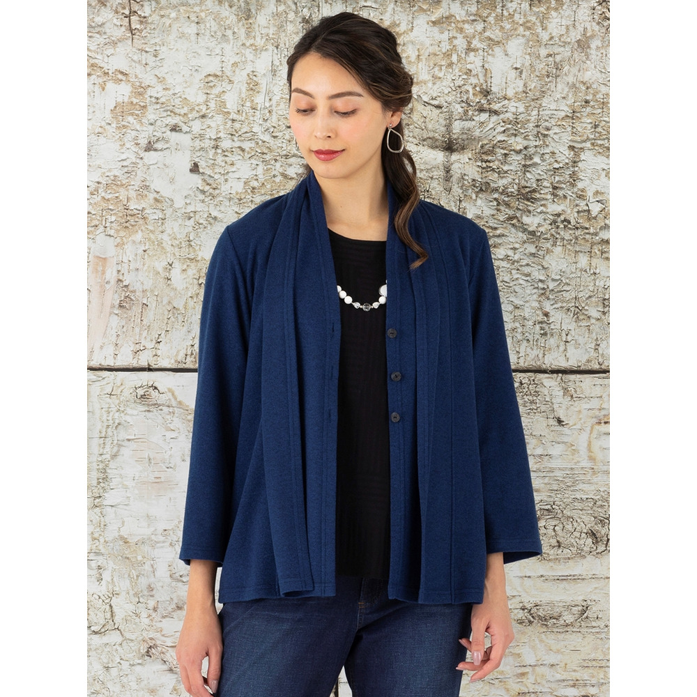 二枚重ね風 着流し風カットソーカーディガン1