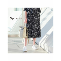 【Sprout.】バックサテンアムンゼン　花柄スカート