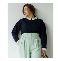 【洗える】エンブロイダリーニット