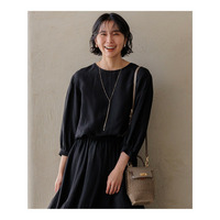 【洗える】LIBECO ベルト付き ブラウス