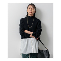 【洗える】レイヤードコンビ ニット