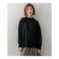 【洗える】ウールミルドジャージー リブデザイン カットソー