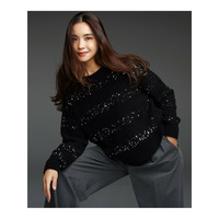 【滝沢眞規子さん着用/一部店舗限定】スパングルボーダー ニット