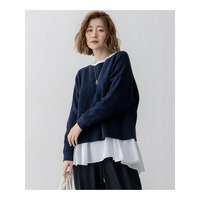 【Oggi3月号掲載/洗える】コットンギマ クロップド ドルマン ニット