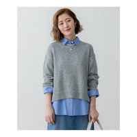 【洗える】コットンルレックスリリー カラーニット