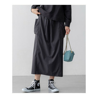 【撥水加工/洗える】ブライトタフタ ドロスト スカート