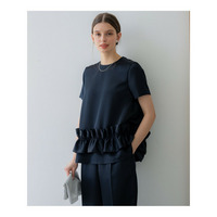 【APPLAUDIR】クリアダブルサテン フリルヘム ブラウス