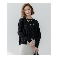 【洗える】エンブロイダリーレース カーディガン