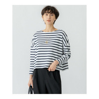 【洗える】Armor-lux スムース クロップド  ボーダー カットソー
