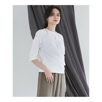 【SLOW/一部店舗限定】MVSコットン カシュクール 5分丈 Tシャツ