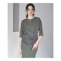 【SLOW/一部店舗限定】MVSコットン カシュクール 5分丈 Tシャツ