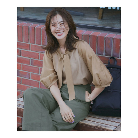 【WEB&一部店舗限定/洗える】ライトシアーミクスチャー ボウタイ ブラウス