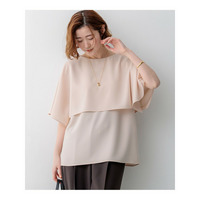 【新色追加】ストレッチジョーゼット  ケープデザイン カットソー