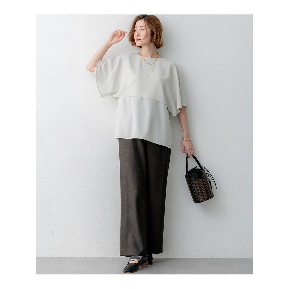 【吸水速乾/UVカット/接触冷感】ストレッチジョーゼット ケープデザイン カットソー29