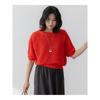 【洗える】ピュアリネン パフスリーブ ニット