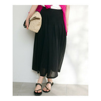 【洗える】シャイニーシアーニット フレア スカート