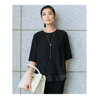 【吸水速乾/UVカット/接触冷感】ストレッチジョーゼット シアーコンビ カットソー