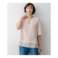 【新色追加/Oggi掲載】ストレッチジョーゼット シアーコンビ カットソー